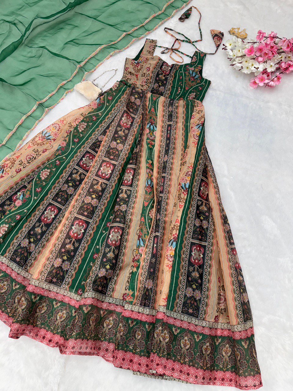 Green Anarkali Gown – Elegance with a Modern Touch