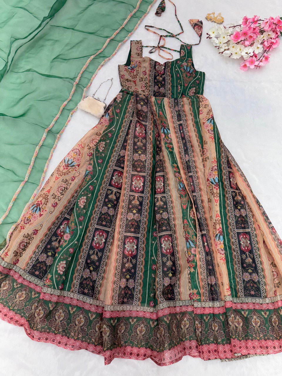 Green Anarkali Gown – Elegance with a Modern Touch