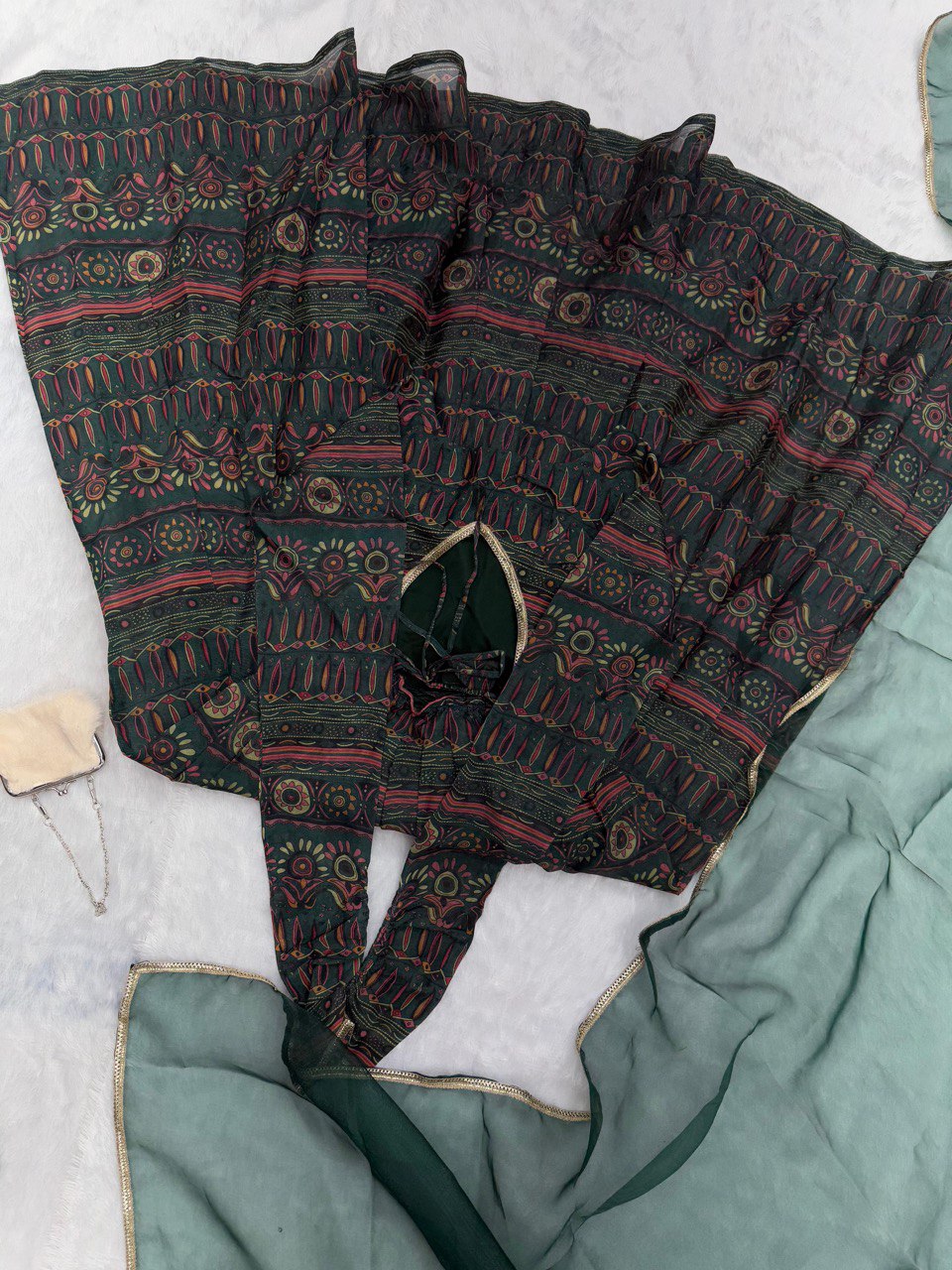 Green Ri8 Fashion - Exclusive Anarkali Gown with Dupatta | Elegance Meets Modern Style ClothsVilla