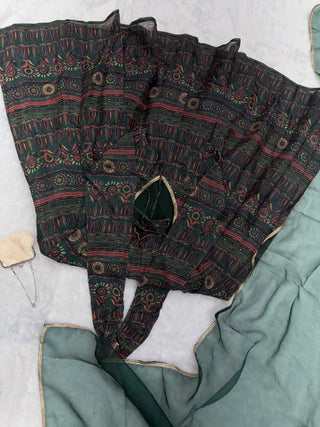 Green Ri8 Fashion - Exclusive Anarkali Gown with Dupatta | Elegance Meets Modern Style ClothsVilla