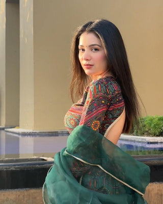 Green Ri8 Fashion - Exclusive Anarkali Gown with Dupatta | Elegance Meets Modern Style ClothsVilla