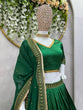 Load image into Gallery viewer, Green Royal Malbari Silk Lehenga Set with Sequin Embroidery &amp; Designer Dupatta ClothsVilla