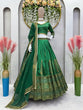 Load image into Gallery viewer, Green Royal Malbari Silk Lehenga Set with Sequin Embroidery &amp; Designer Dupatta ClothsVilla