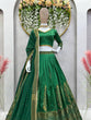 Load image into Gallery viewer, Green Royal Malbari Silk Lehenga Set with Sequin Embroidery &amp; Designer Dupatta ClothsVilla