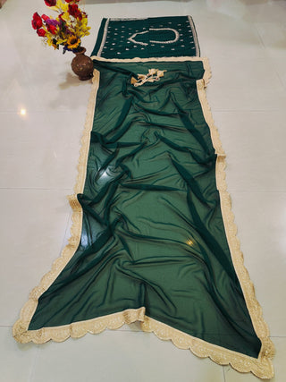 Green Sequins Georgette Lehenga ClothsVilla