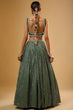 Load image into Gallery viewer, Green Sequins Georgette Lehenga ClothsVilla
