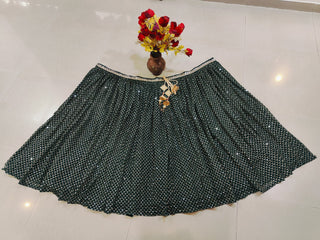 Green Sequins Georgette Lehenga ClothsVilla