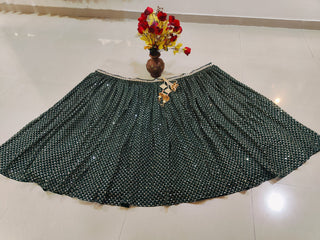 Green Sequins Georgette Lehenga ClothsVilla