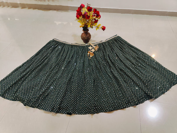 Green Sequins Georgette Lehenga ClothsVilla