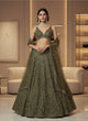 Load image into Gallery viewer, Green Silk Lehenga Set with Sequins &amp; Thread Work ClothsVilla