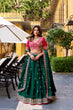Load image into Gallery viewer, Green Silk Satin Embroidered Lehenga Choli Set ClothsVilla