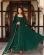 Load image into Gallery viewer, Green Soft Georgette Anarkali Suit ClothsVilla.com
