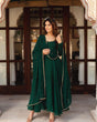 Load image into Gallery viewer, Green Soft Georgette Anarkali Suit ClothsVilla.com