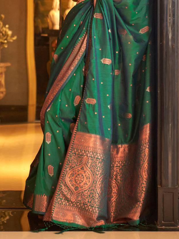 Green Stunning Bollywood Style Tussar Silk Saree ClothsVilla