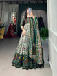 Load image into Gallery viewer, Green Tussar Silk Floral Gown with Foil Print &amp; Dupatta ClothsVilla
