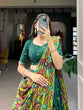 Load image into Gallery viewer, Green Tussar Silk Kalamkari Print Lehenga Choli