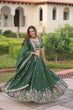 Load image into Gallery viewer, Green Vichitra Embroidered Lehenga Set ClothsVilla