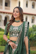 Load image into Gallery viewer, Green Vichitra Embroidered Lehenga Set ClothsVilla