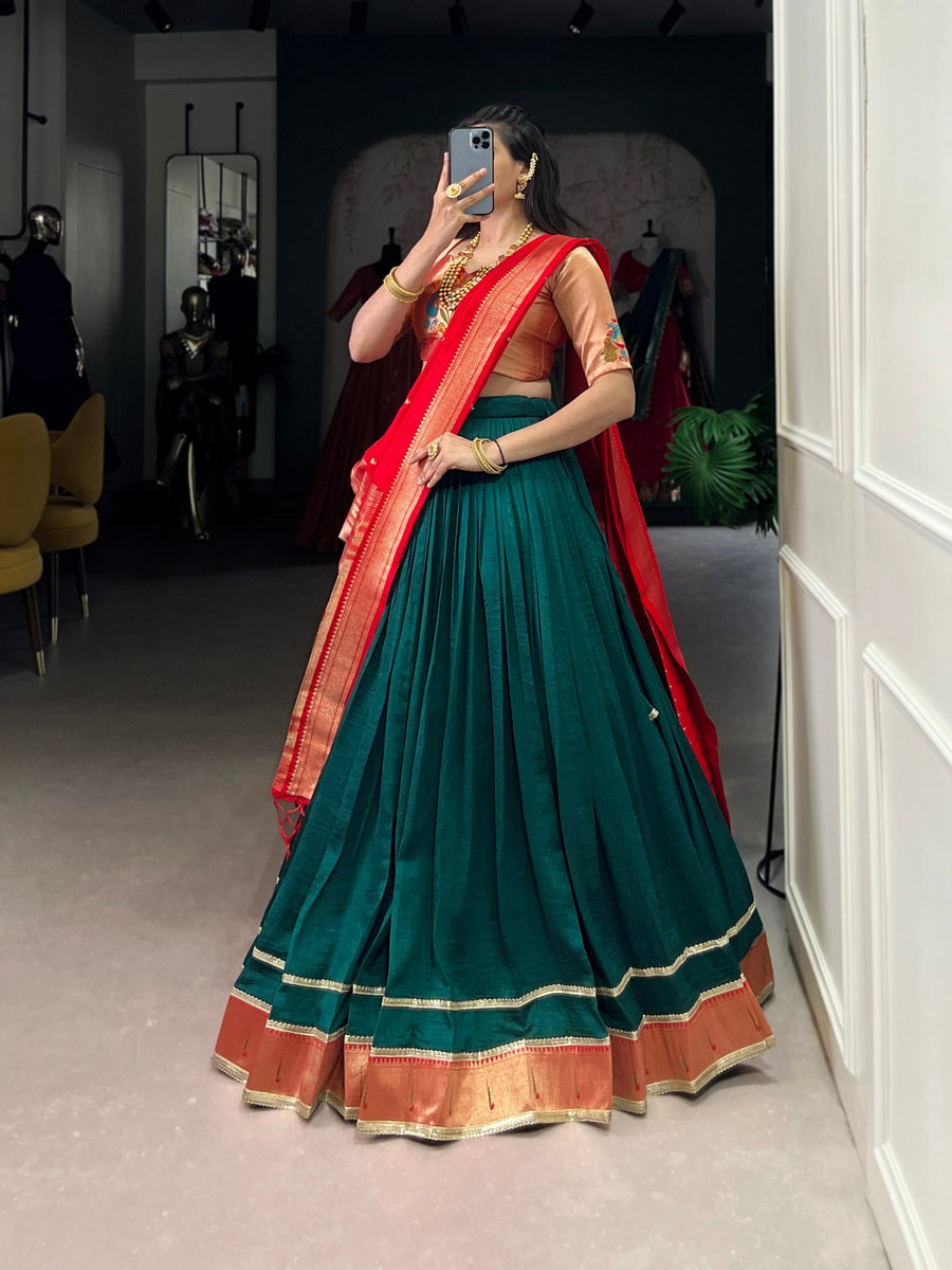 VICHITRA SILK ZARI WEAVINGWORK LEHENGA CHOLI WITH DUPATTA (WDN126) main image 0
