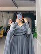 Load image into Gallery viewer, Grey Alia Style Georgette Gown with Sequins Embroidery Lace ClothsVilla