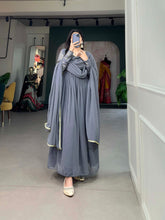 Load image into Gallery viewer, Grey Alia Style Georgette Gown with Sequins Embroidery Lace ClothsVilla