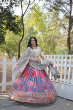 Load image into Gallery viewer, Grey Digital Printed Georgette Lehenga Choli with Sequins Embroidery ClothsVilla