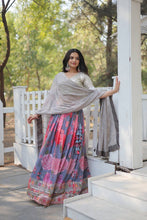 Load image into Gallery viewer, Grey Digital Printed Georgette Lehenga Choli with Sequins Embroidery ClothsVilla