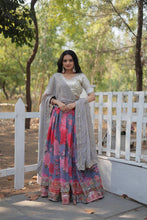 Load image into Gallery viewer, Grey Digital Printed Georgette Lehenga Choli with Sequins Embroidery ClothsVilla