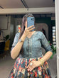 Load image into Gallery viewer, Mesmerizing Grey Dola Silk Printed Gown with Sequins &amp; Zari Border - Ready to Wear ClothsVilla