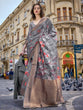 Load image into Gallery viewer, Grey Elegant Brasso Madurai Saree with Unstitched Blouse Piece Clothsvilla