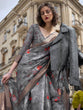 Load image into Gallery viewer, Grey Elegant Brasso Madurai Saree with Unstitched Blouse Piece Clothsvilla