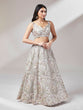 Load image into Gallery viewer, Grey Net Heavy Sequins Embroidery Semi-Stitched Lehenga choli Clothsvilla