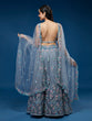 Load image into Gallery viewer, Grey Net Sequinse Work Semi-Stitched Lehenga &amp; Unstitched Blouse, Dupatta Clothsvilla