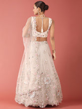 Load image into Gallery viewer, Grey Net Sequinse Work Semi-Stitched Lehenga &amp; Unstitched Blouse, Dupatta ClothsVilla