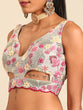 Load image into Gallery viewer, Grey Organza Sequin Lehenga Choli Set with Zari Embroidery ClothsVilla