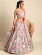 Load image into Gallery viewer, Grey Organza Sequin Lehenga Choli Set with Zari Embroidery ClothsVilla