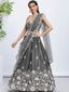 Grey Sequinned Lehenga Choli Set with Thread Embroidery ClothsVilla