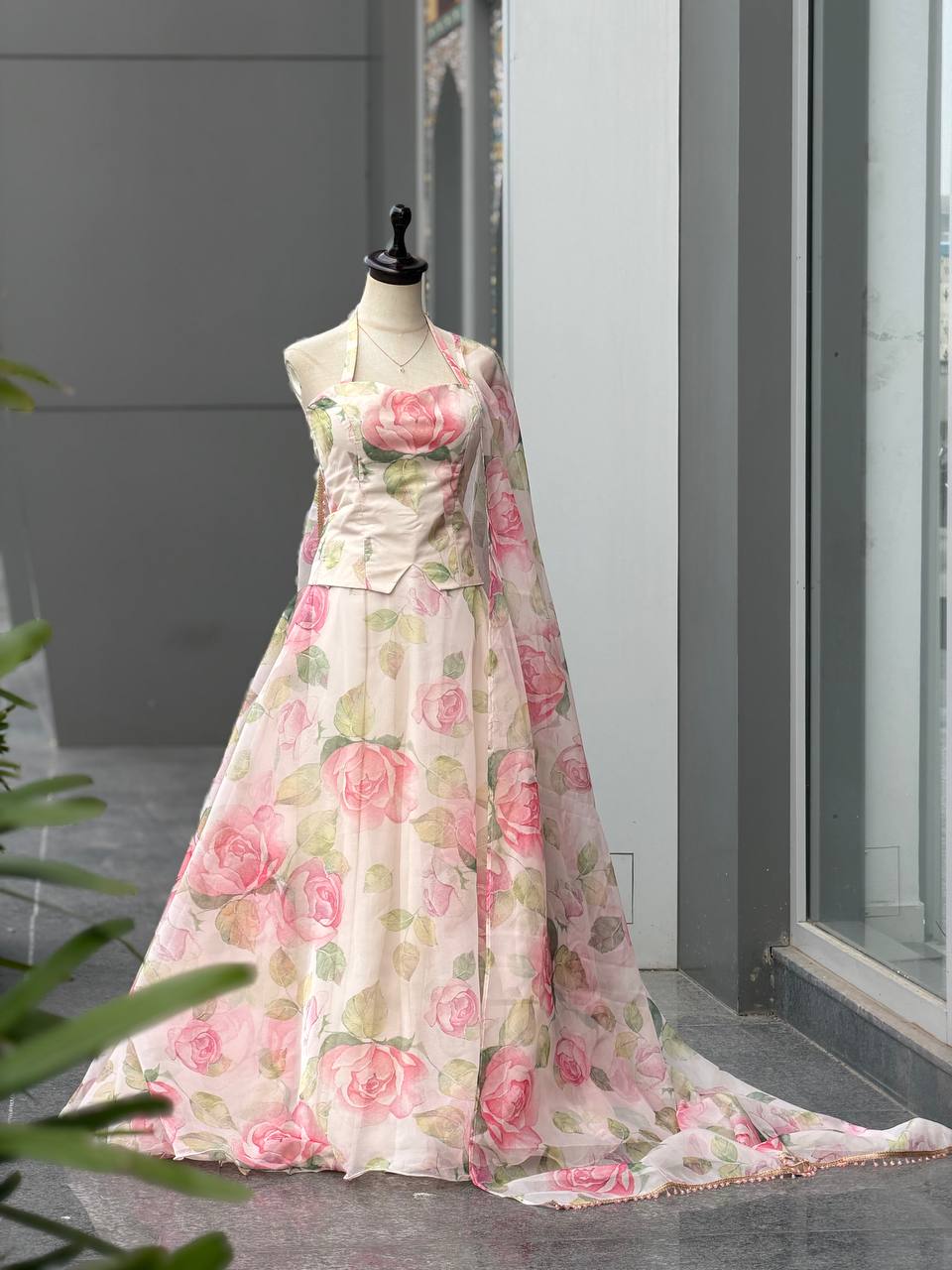 Haldi Special Digital Printed Organza Lehenga Choli with Lace Dupatta ClothsVilla