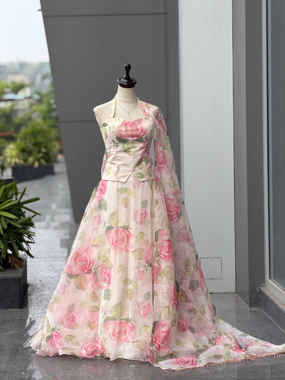 Haldi Special Digital Printed Organza Lehenga Choli with Lace Dupatta ClothsVilla