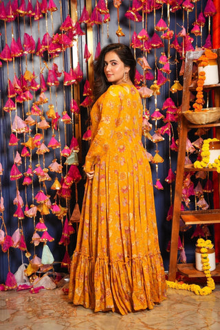 Heavy Airtex Chinon Digital Print Sharara Suit with Long Shrug Clothsvilla