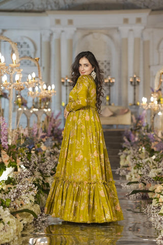 Heavy Airtex Chinon Digital Print Sharara Suit with Long Shrug Clothsvilla