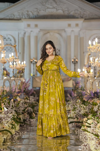 Heavy Airtex Chinon Digital Print Sharara Suit with Long Shrug Clothsvilla