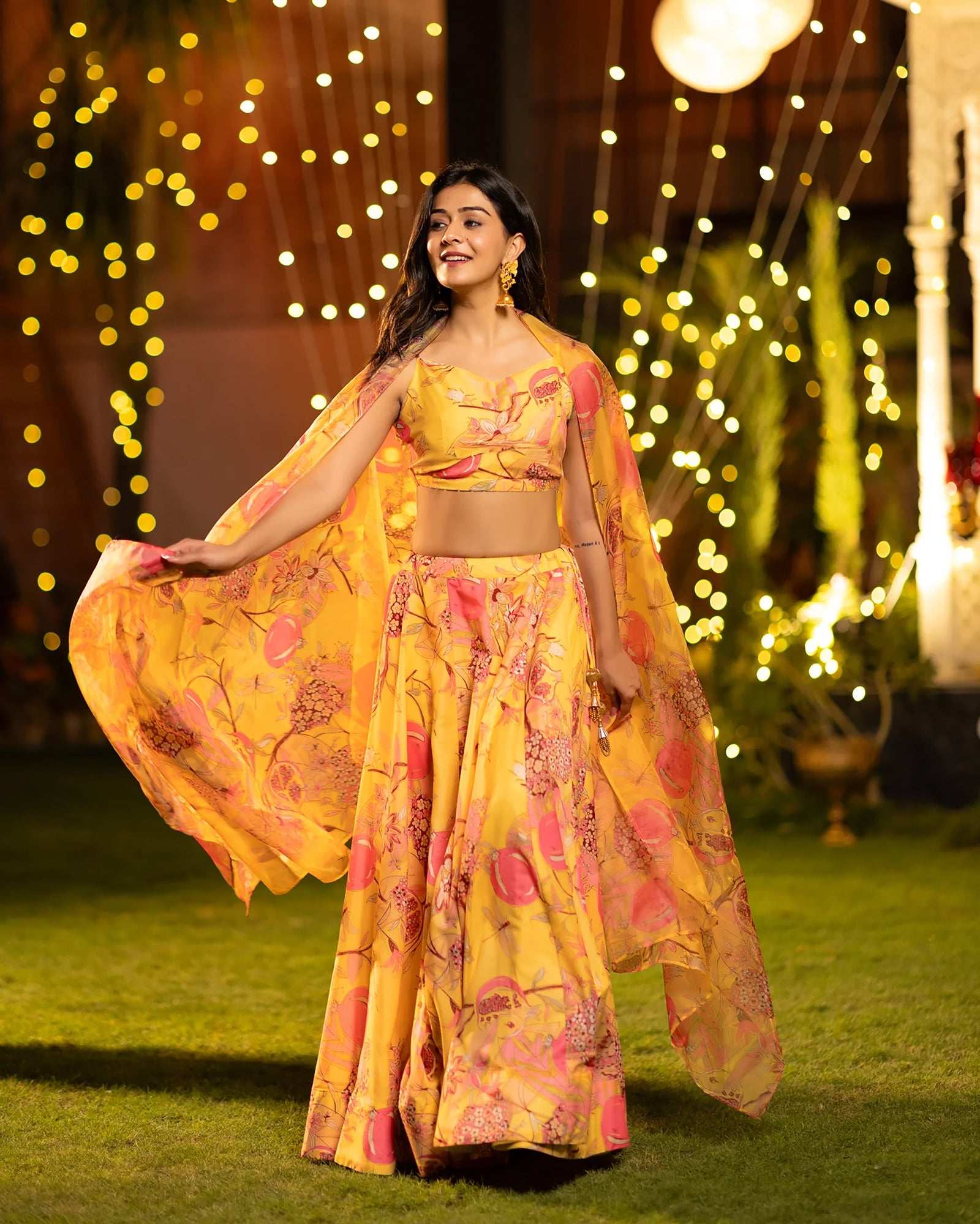 Heavy Airtex Chinon Digital Print Tiered Lehenga Choli Collection Clothsvilla