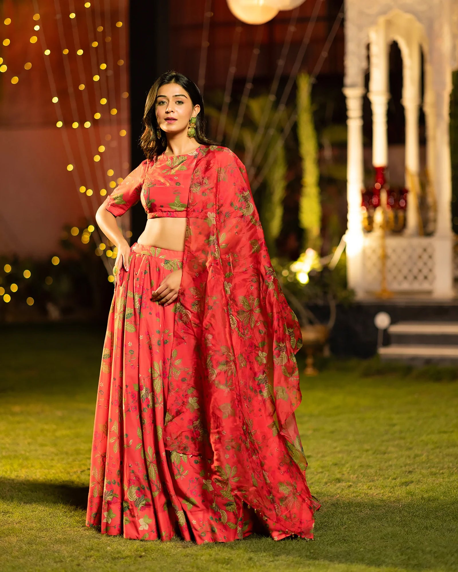 Heavy Airtex Chinon Digital Print Tiered Lehenga Choli Collection Clothsvilla