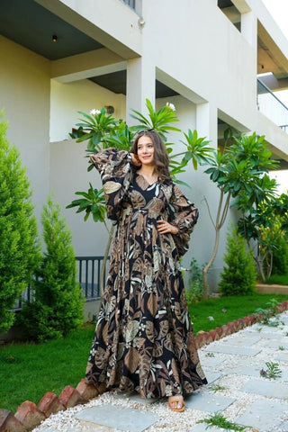 Heavy Chinon and Georgette Digital Print Anarkali Gown Clothsvilla