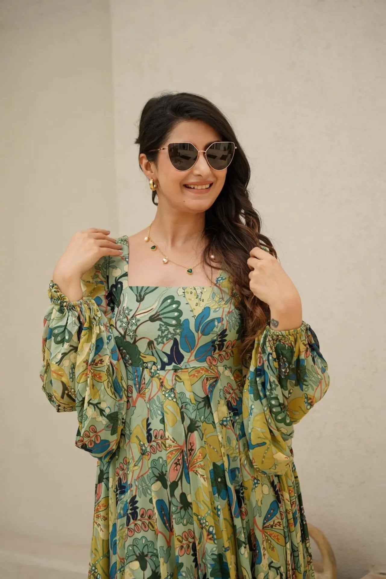 Heavy Chinon and Georgette Digital Print Anarkali Gown Clothsvilla