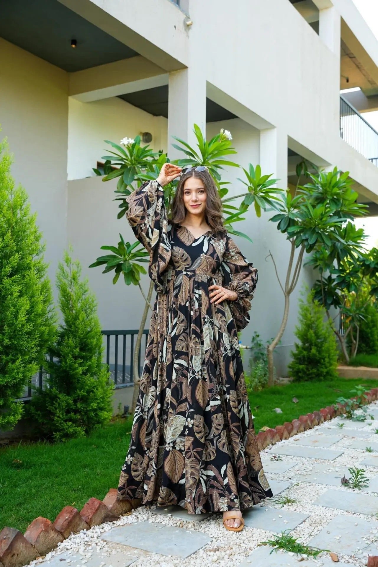 Heavy Chinon and Georgette Digital Print Anarkali Gown Clothsvilla