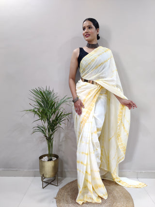 Heavy Chinon Prism Dyed Woven Ready-to-Wear Saree with Blouse Clothsvilla