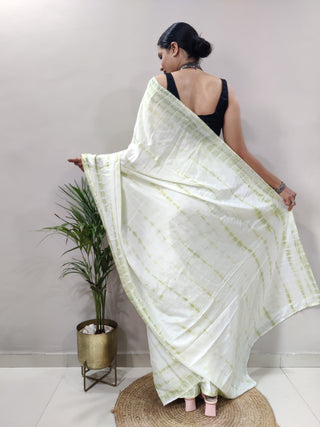 Heavy Chinon Prism Dyed Woven Ready-to-Wear Saree with Blouse Clothsvilla