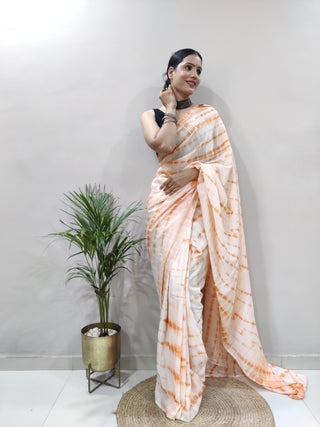 Heavy Chinon Prism Dyed Woven Ready-to-Wear Saree with Blouse Clothsvilla